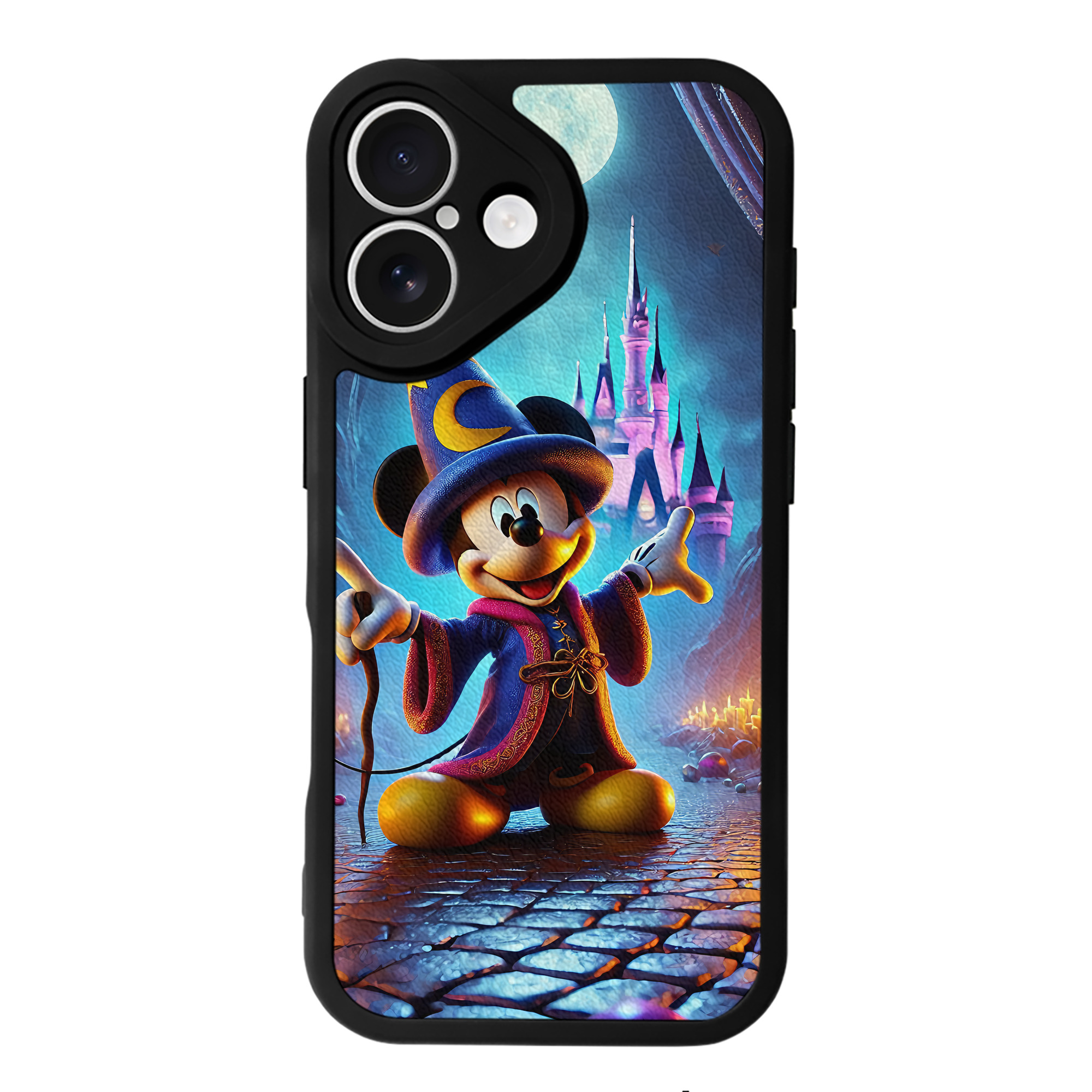 （画像用） ミッキーマウス Mickey Mouse 【iPhone 16シリーズ対応】シリコンスマホケース（レザー調） 材質：シリコン